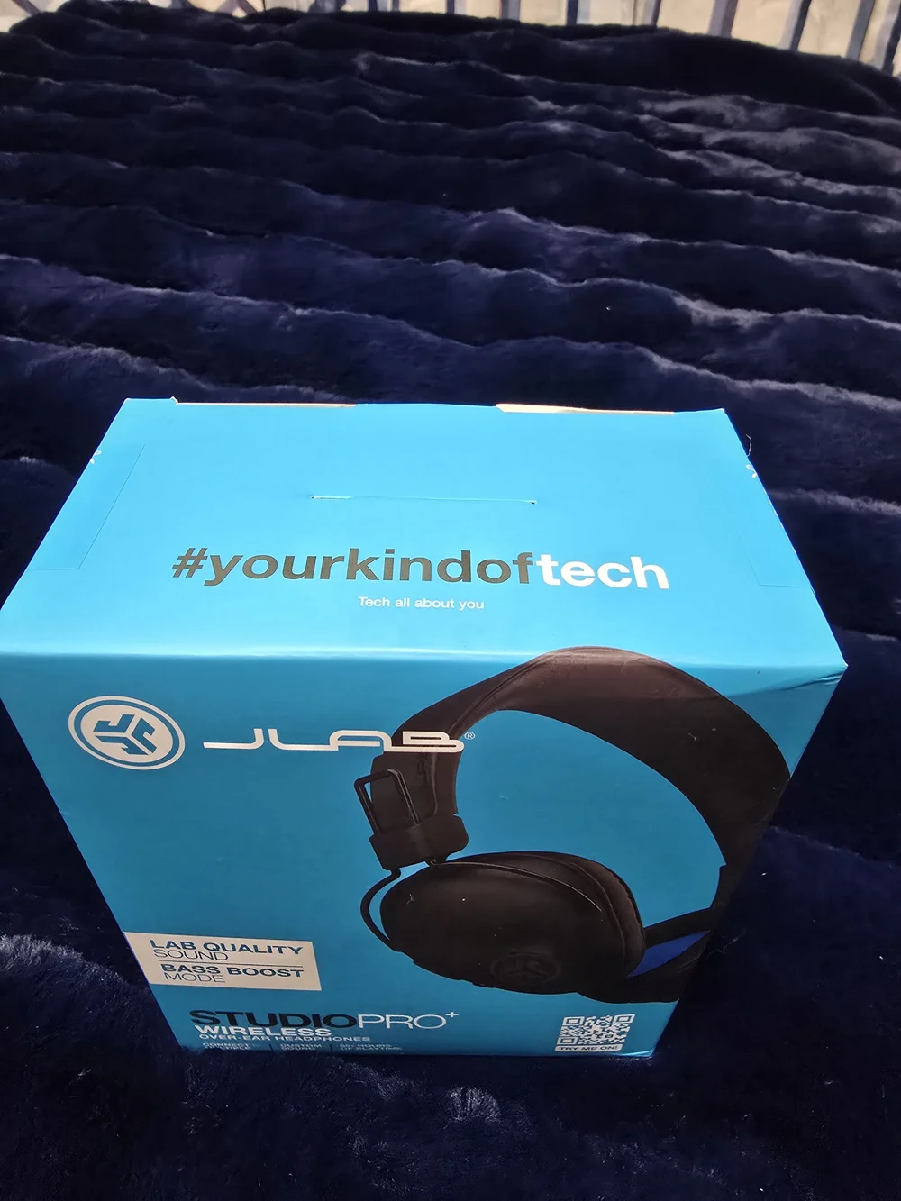 JLAB Studio Pro+ Wireless Over-Ear Headphones - Black/Blue New!